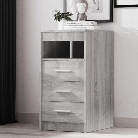 Furniture Limited - Cajonera de madera contrachapada gris Sonoma