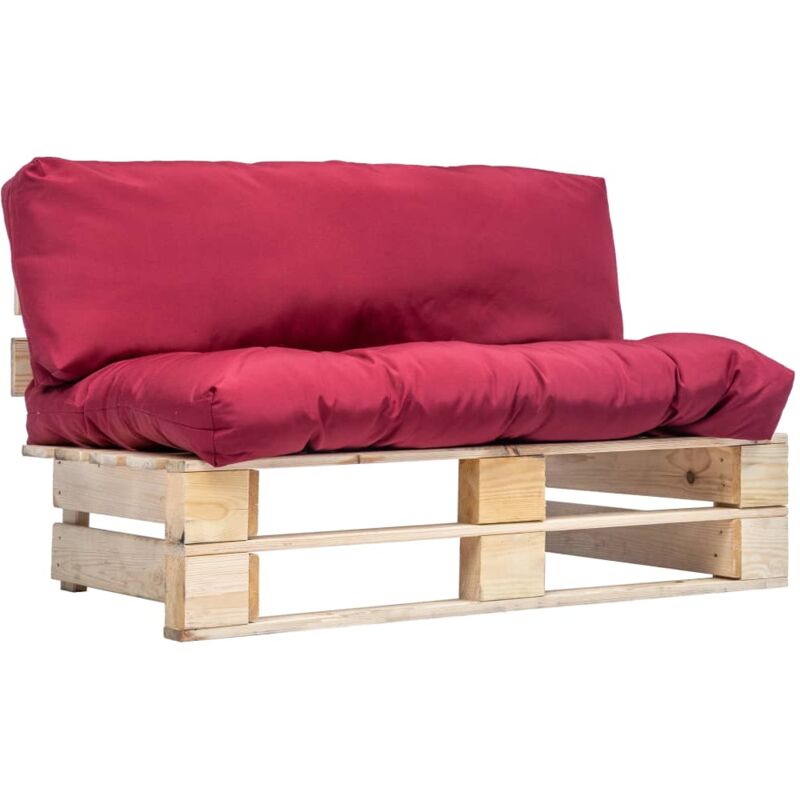 Prolenta Premium - Furniture Limited - Canapé de jardin palette avec coussins rouge