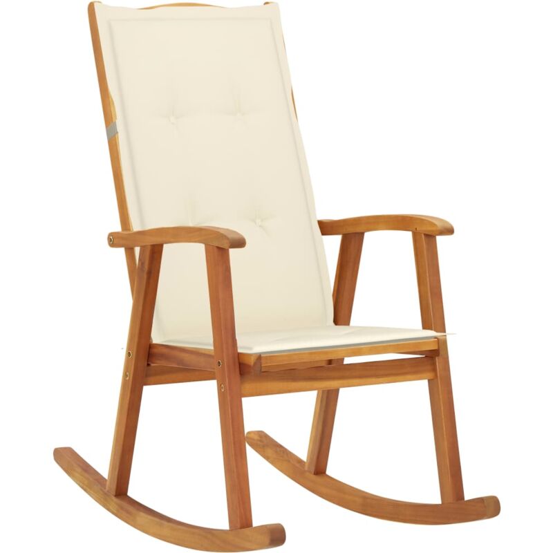 Prolenta Premium - Furniture Limited - Chaise à bascule avec coussins Bois d'acacia