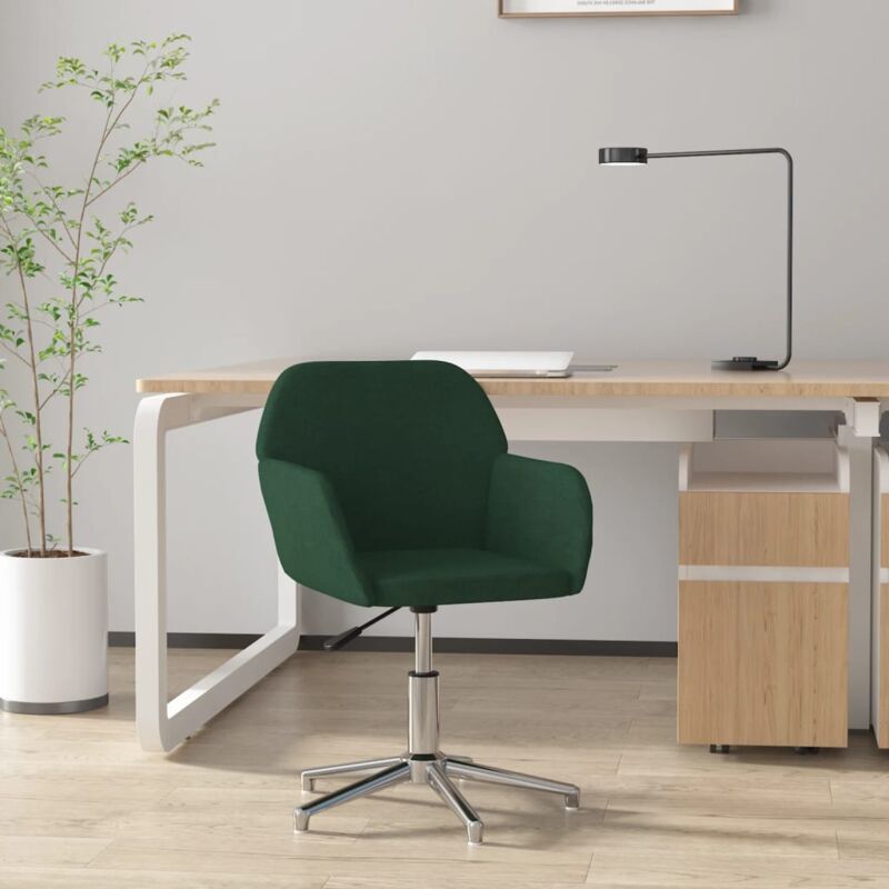 Prolenta Premium - Furniture Limited - Chaise pivotante de bureau Vert foncé Tissu