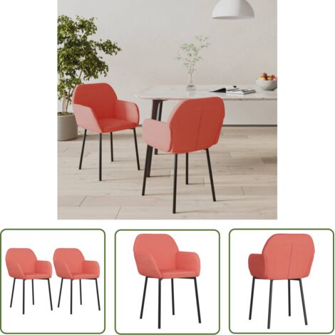 Furniture Limited - Chaises à manger lot de 2 Rose Velours