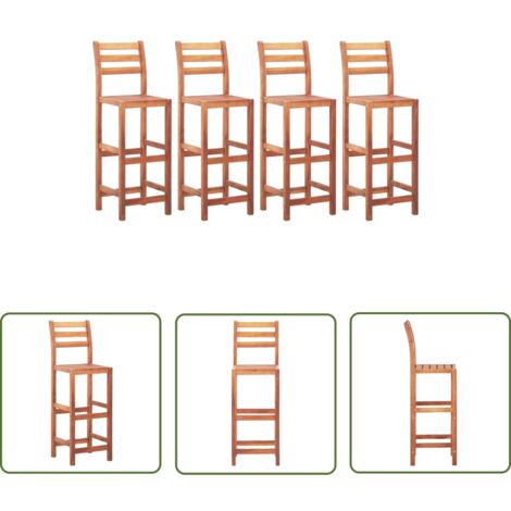 Furniture Limited - Chaises de bar lot de 4 bois d'acacia solide