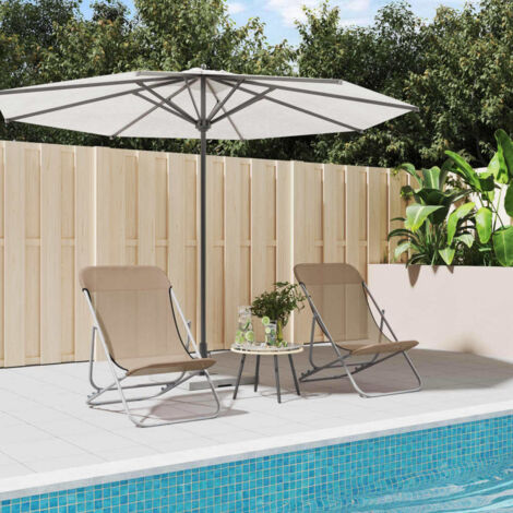 Furniture Limited - Chaises plage pliantes lot de 2 textilène