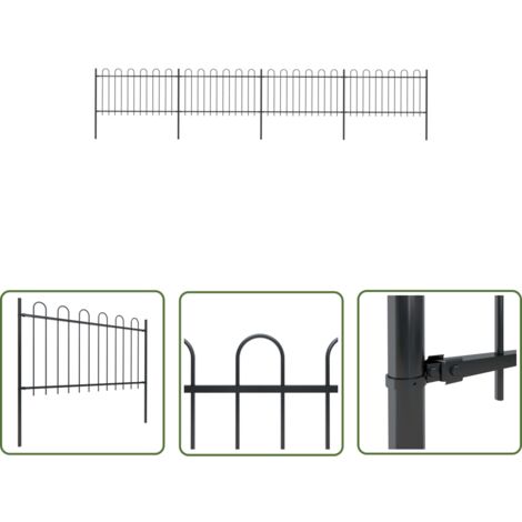 Furniture Limited - Clôture de jardin avec arceau en acier 714,5