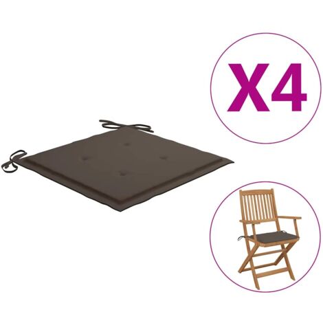 Furniture Limited - Cojines de silla de jardín 4 uds tela taupé