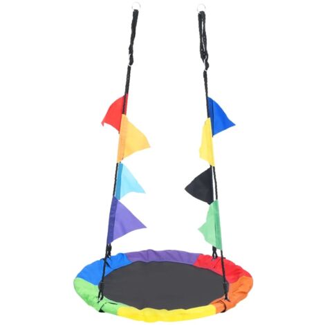 Furniture Limited - Columpio arco iris con banderines 100 cm