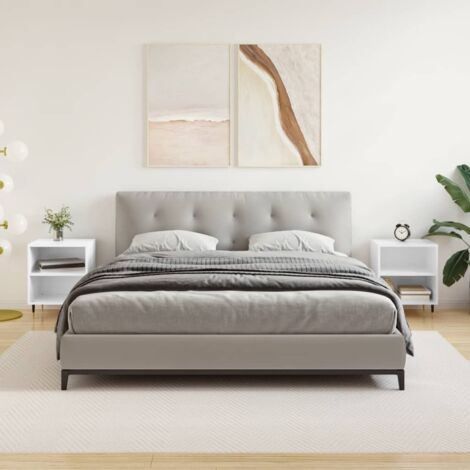 Furniture Limited - Comodini 2 pz Bianco Lucido 40x30x50 cm in