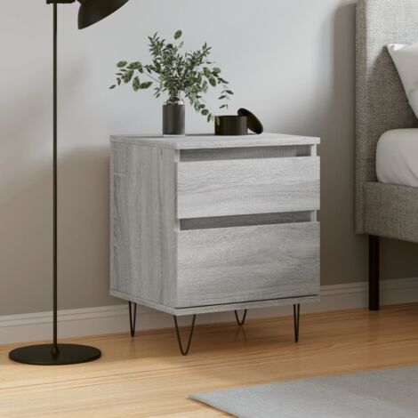 Furniture Limited - Comodino Grigio Sonoma 40x35x50 cm in Legno