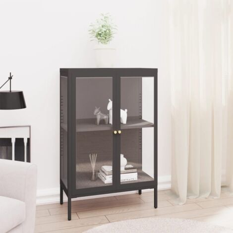 Furniture Limited - Credenza Antracite 75x35x105 cm in Acciaio e