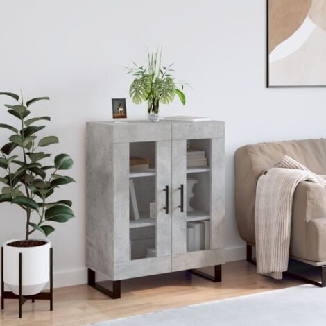Furniture Limited - Credenza Grigio Cemento 69,5x34x90 cm in