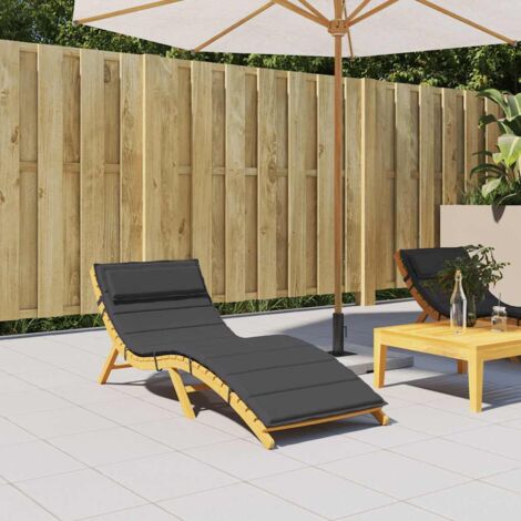 Furniture Limited - Cuscino per Lettino Nero 180x60x4 cm in