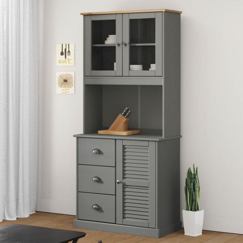 Furniture Limited - Dessus de commode vigo gris 78x30x100 cm bois