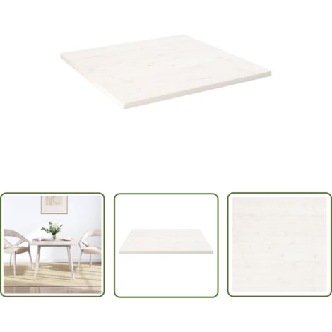 Furniture Limited - Dessus de table blanc 90x90x2,5 cm bois de pi