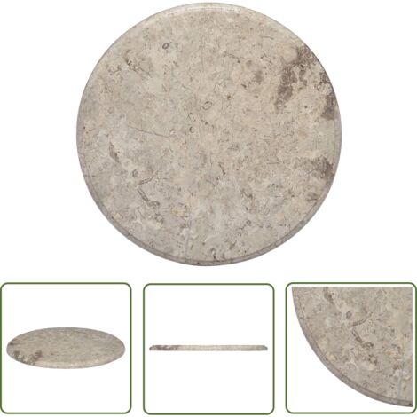 Furniture Limited - Dessus de table Gris Ø50x2,5 cm Marbre