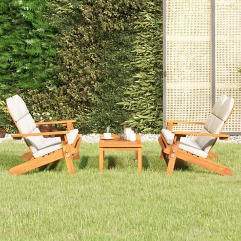 Furniture Limited - Ensemble de salon de jardin Adirondack 3 pcs