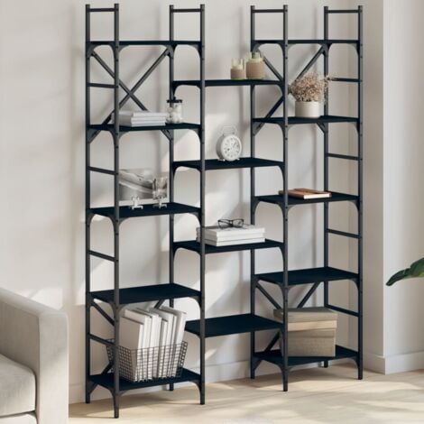 Furniture Limited - Estantería madera de ingeniería negra