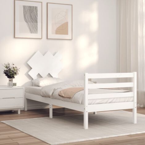 Furniture Limited - Estructura de cama con cabecero madera maciza