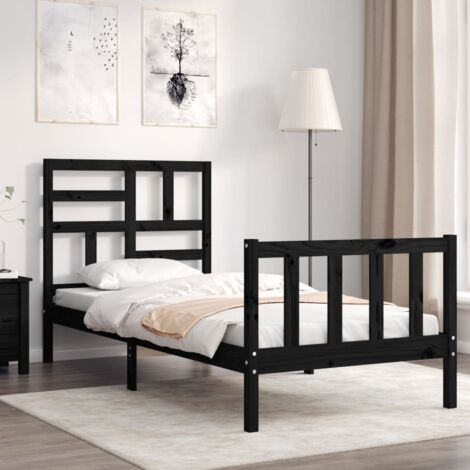 Furniture Limited - Estructura de cama con cabecero madera maciza