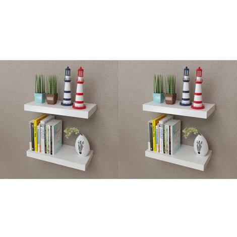 Furniture Limited - Étagères murales 4 pcs Blanc 40 cm
