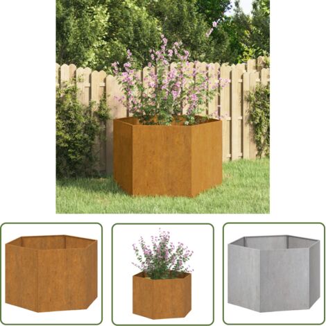 Furniture Limited - Jardinière Rouillé 60x60x45 cm Acier corten