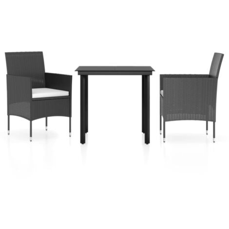 Furniture Limited - Juego de comedor de jardín 3 piezas con