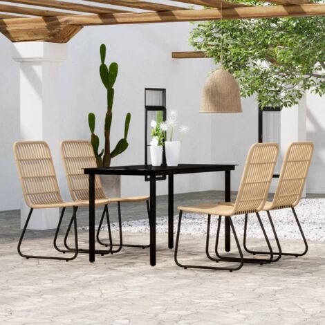Furniture Limited - Juego de comedor para jardín 5 piezas color