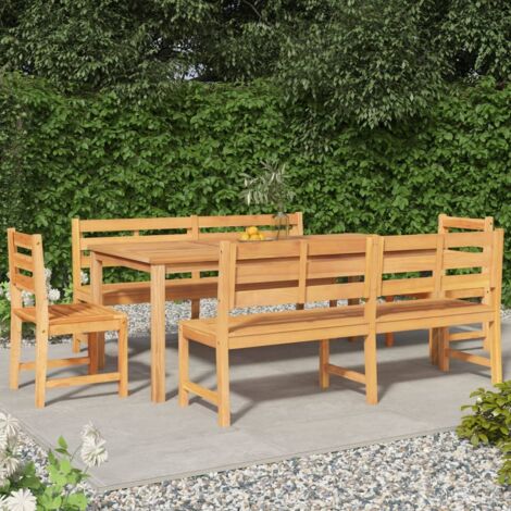 Furniture Limited - Juego de comedor para jardín 5 piezas madera
