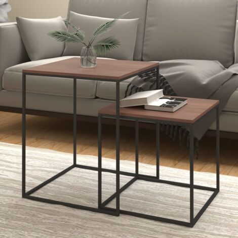 Furniture Limited - Juego de mesas de centro 2 piezas madera