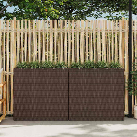 Furniture Limited - Lits surélevés de jardin et 4 pots 2 pcs Rési
