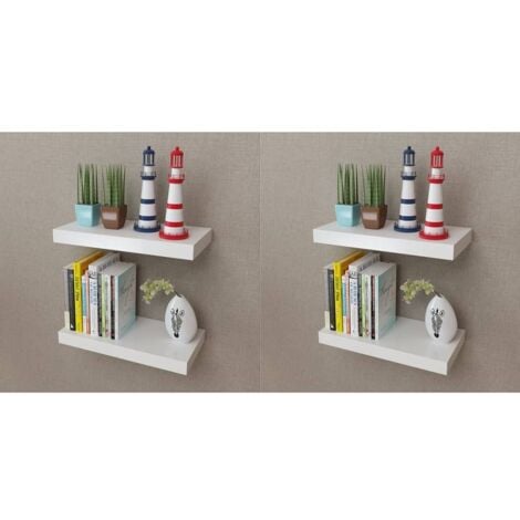 Furniture Limited - Mensole a Parete 4 pz Bianche 40 cm