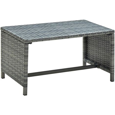 Furniture Limited - Mesa de centro de ratán sintético gris