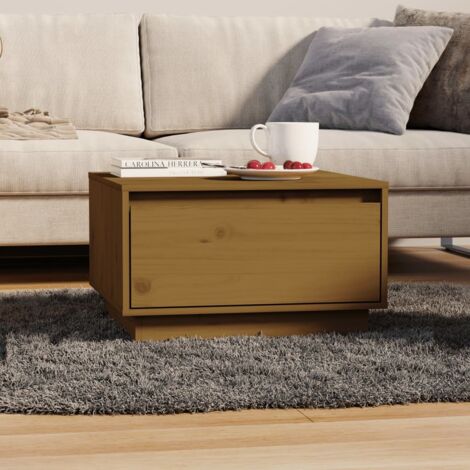 Furniture Limited - Mesa de centro madera maciza de pino marrón