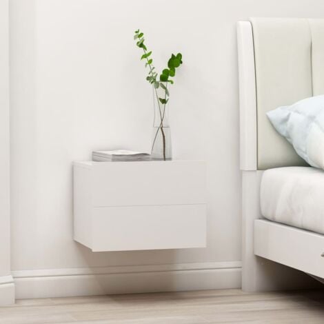 Furniture Limited - Mesita de noche madera contrachapada blanco
