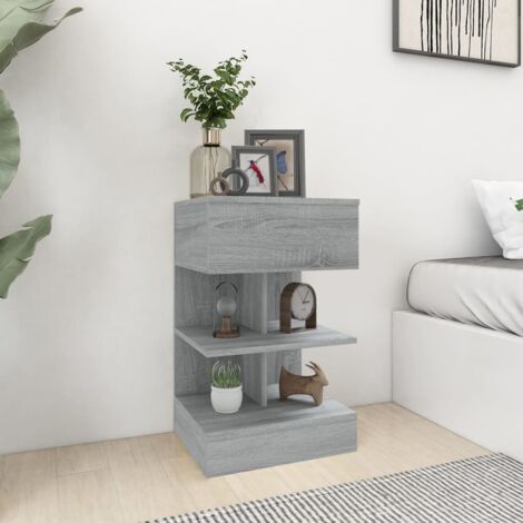 Furniture Limited - Mesita de noche madera contrachapada gris