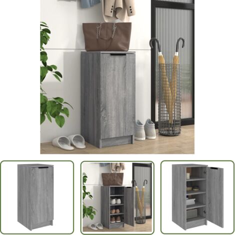 Furniture Limited - Meuble à chaussures Sonoma gris 30x35x70 cm B