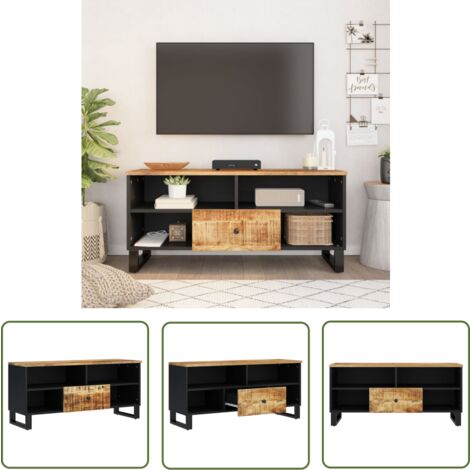 Furniture Limited - Meuble TV 100x33x46 cm bois de manguier et