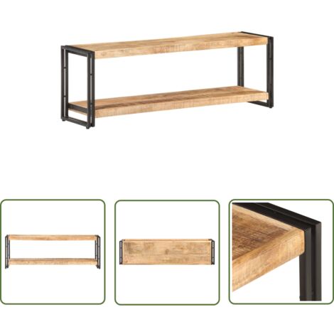 Furniture Limited - Meuble TV 120x30x40 cm Bois de manguier brut