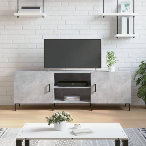 Furniture Limited - Meuble TV gris béton 150x30x50 cm bois