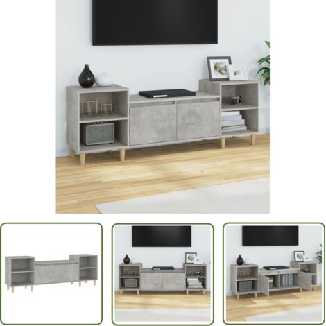 Furniture Limited - Meuble TV Gris béton 160x35x55 cm Bois