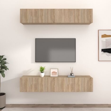 Furniture Limited - Meubles TV 4 pcs chêne sonoma 80x30x30 cm