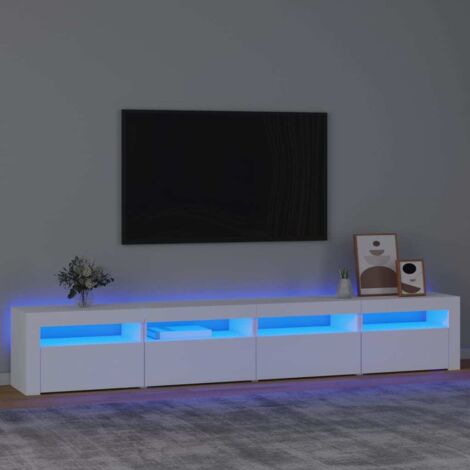 Furniture Limited - Mobile Porta TV con Luci LED Bianco 240x35x40