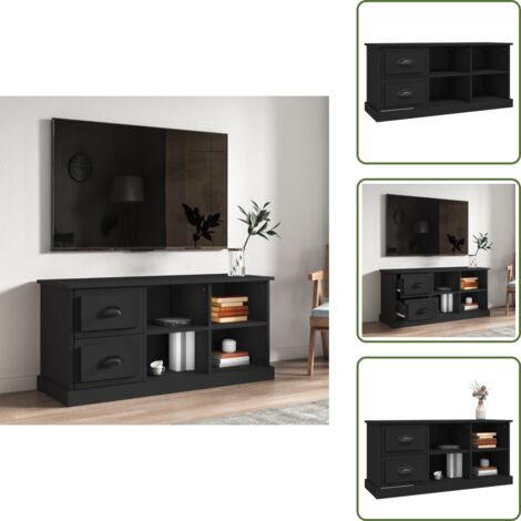 Furniture Limited - Mobile Porta TV Nero 102x35,5x47,5 cm in