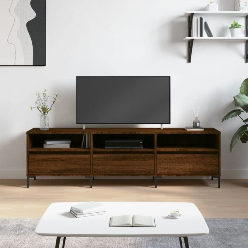 Furniture Limited - Mobile Porta tv Rovere Marrone 150x30x44,5 cm