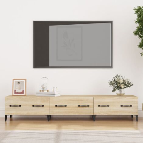 JINLEFU vidaXL Mobile TV Rovere Marrone 150x34,5x30 cm in Legno Multistrato