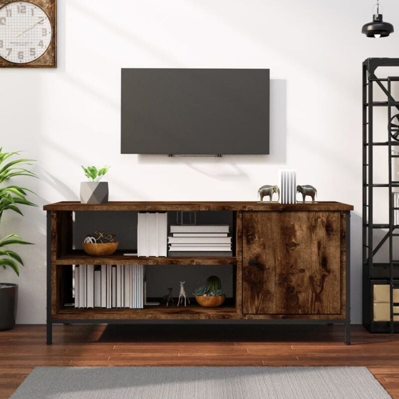 Furniture Limited - Mobile tv Rovere Fumo 100x40x45 cm in Legno