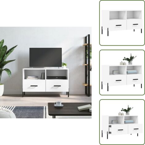 Furniture Limited - Mueble para TV madera contrachapada blanco