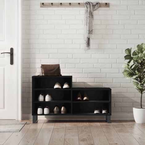 Furniture Limited - Mueble zapatero madera contrachapada negro