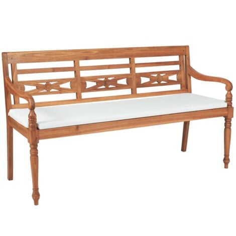 Furniture Limited - Panchina Batavia con Cuscini 150 cm in Teak