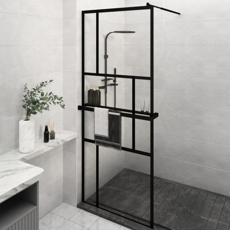 Maison Exclusive - Furniture Limited - Paroi de douche avec étagère Noir 80x195 cm