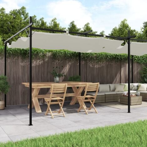 Furniture Limited - Pergola avec toit rétractable crème